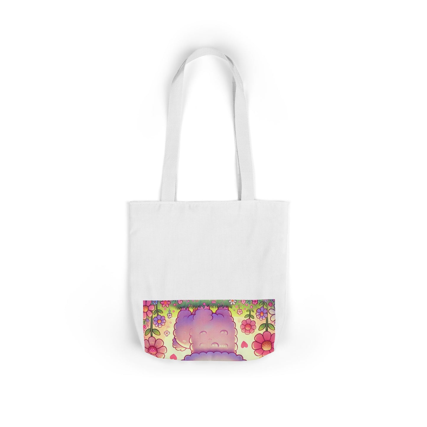 Pastel Floral Alpaca Garden Kawaii Canvas Tote Bag