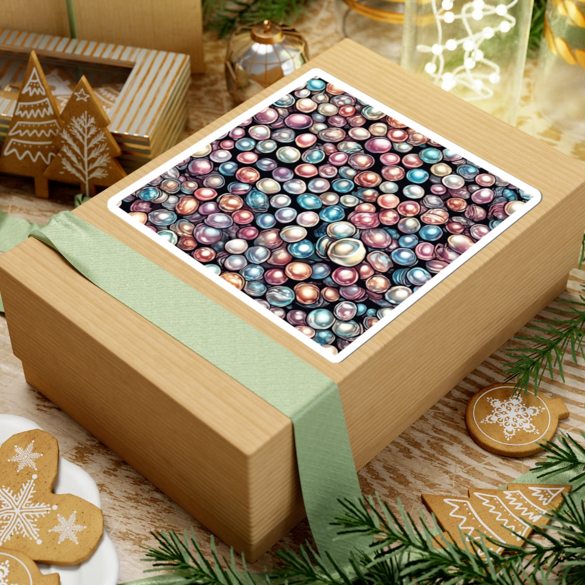 Pearl Bubble Pattern Abstract Gift Art Sticker