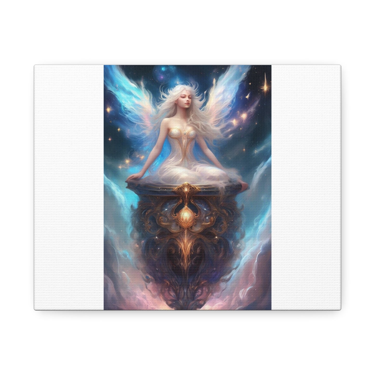 Celestial Winged Meditation Fantasy Portrait Canvas