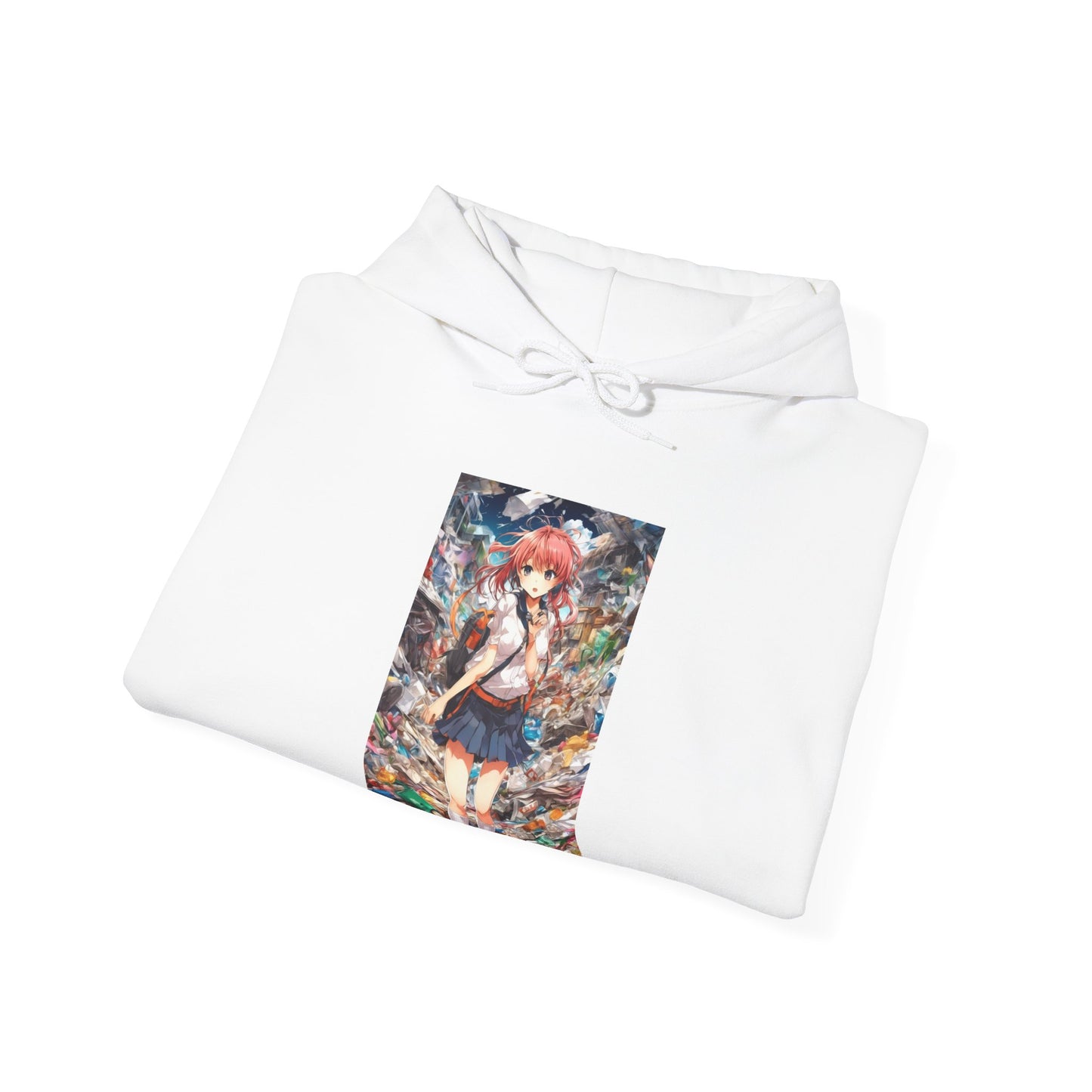 Recycling Day Anime Schoolgirl Eco Street Art Hoodie