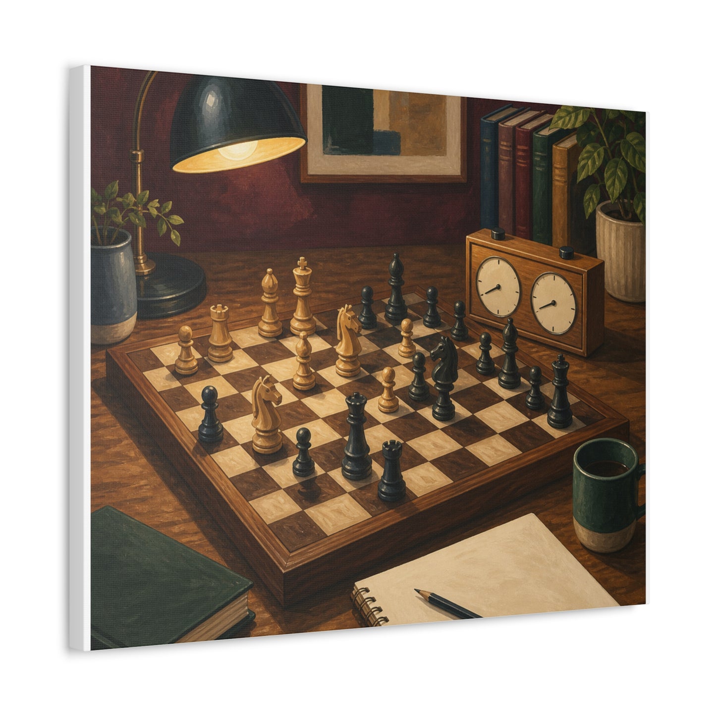 Cozy Chess Strategy Game Hobby Canvas Art