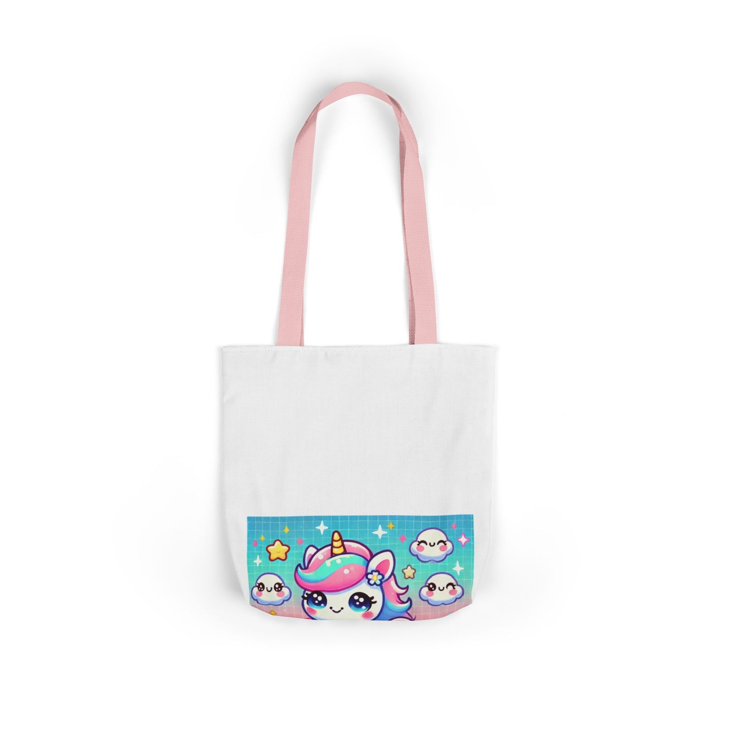 Pastel Rainbow Unicorn Cloud Kawaii Canvas Tote Bag