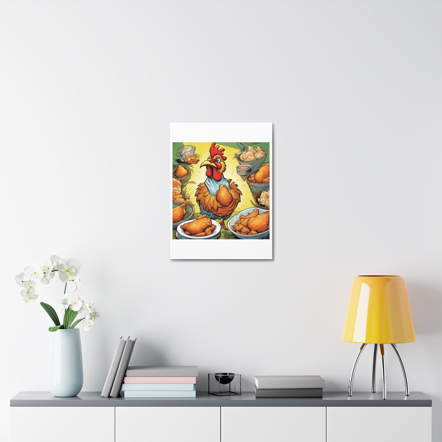 Funny Chicken Fried Food Comfort Food Art Canvas