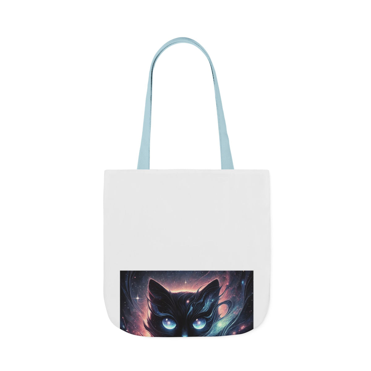 Cosmic Black Cat Galaxy Celestial Canvas Tote Bag