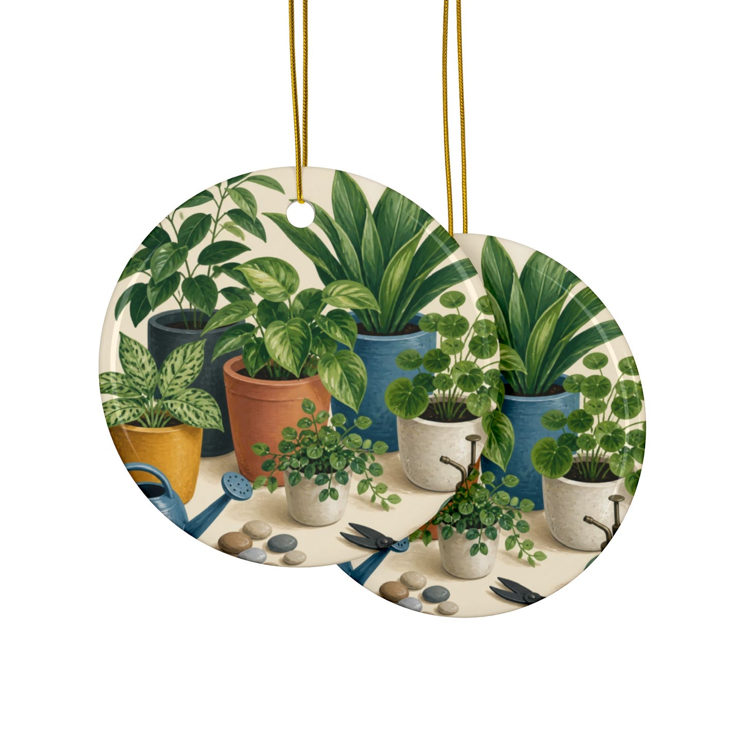 Calm Indoor Houseplant Collection Art Ceramic Ornament, Holiday Keepsake and Gif