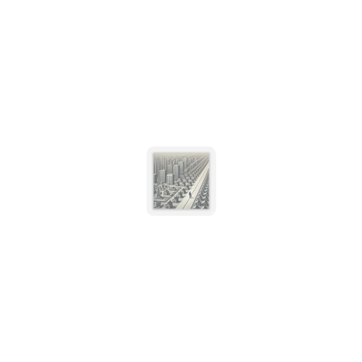 Monochrome Urban Factory Cityscape Sticker for Laptop Gear Gift