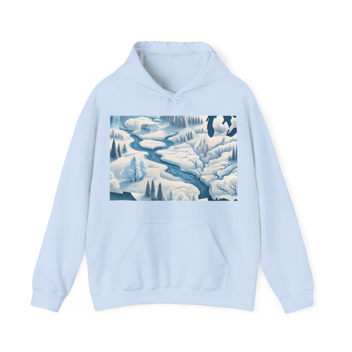 Winter USA Dreamscape Snowy Map Travel Hoodie Geography Gift