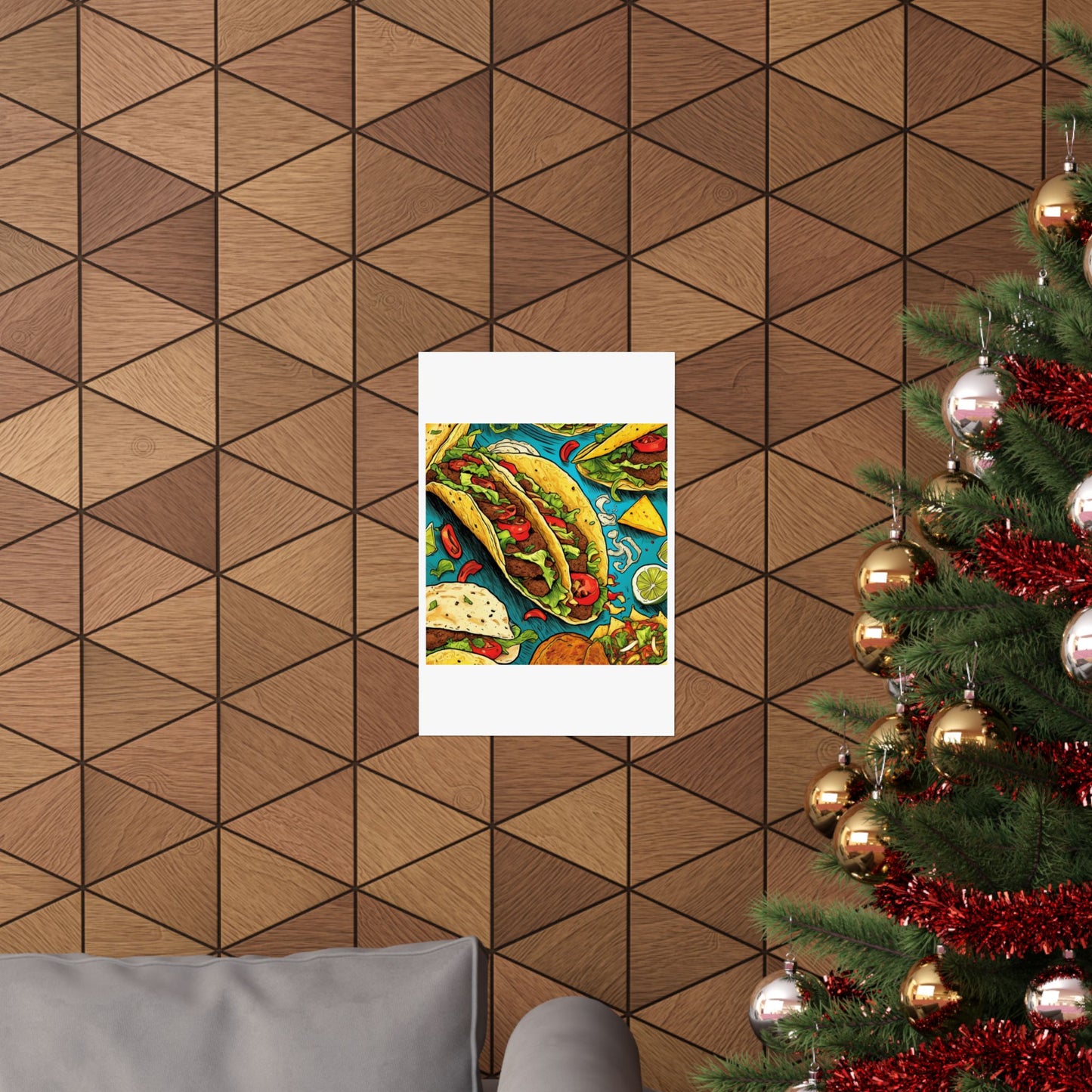 Taco Party Pattern Foodie Gift Art Poster