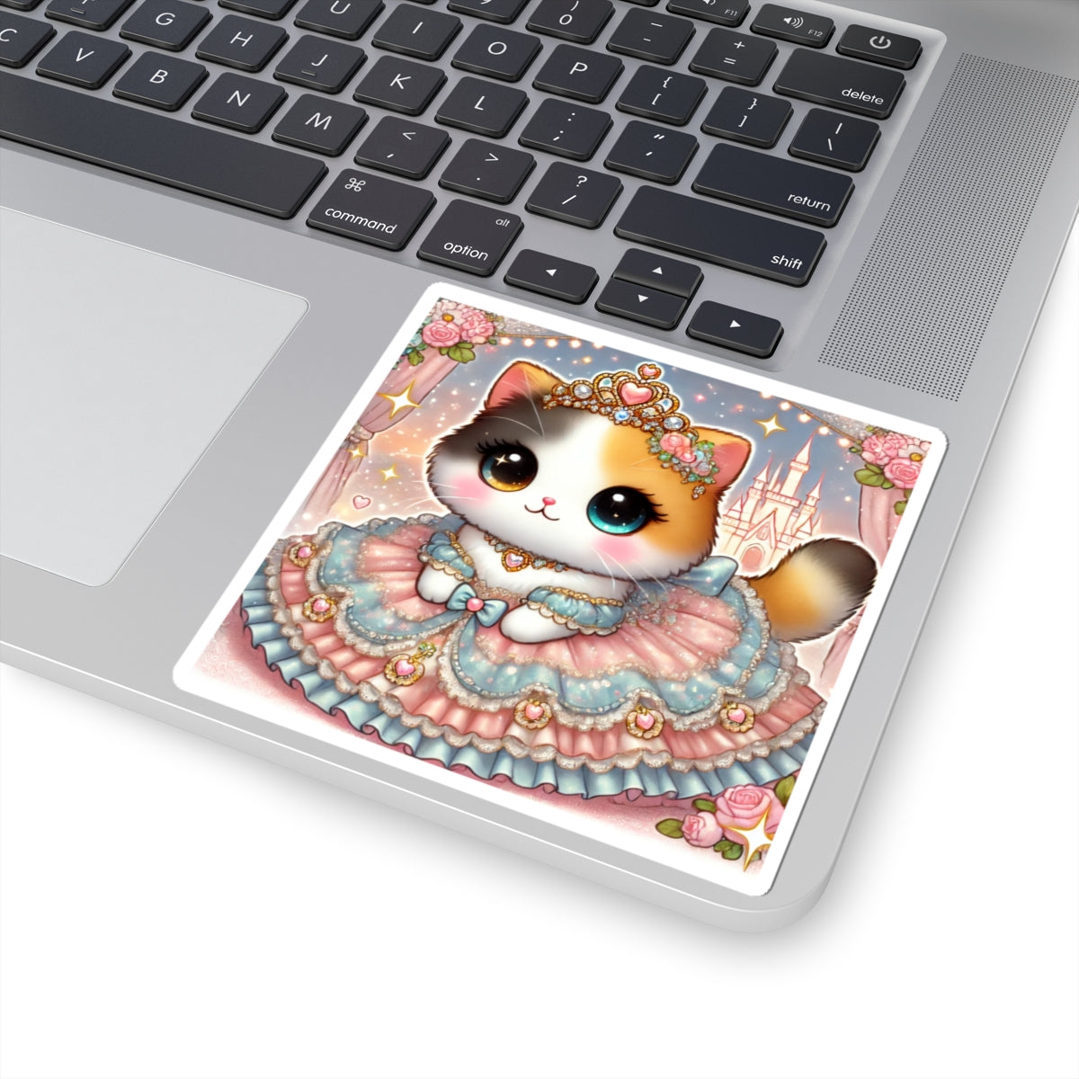 Pastel Princess Calico Cat Fantasy Sticker