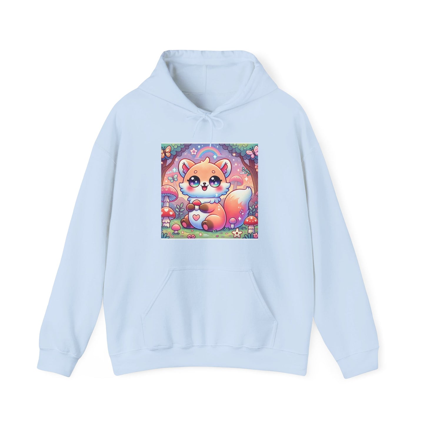 Pastel Woodland Fox Mushroom Kawaii Hoodie