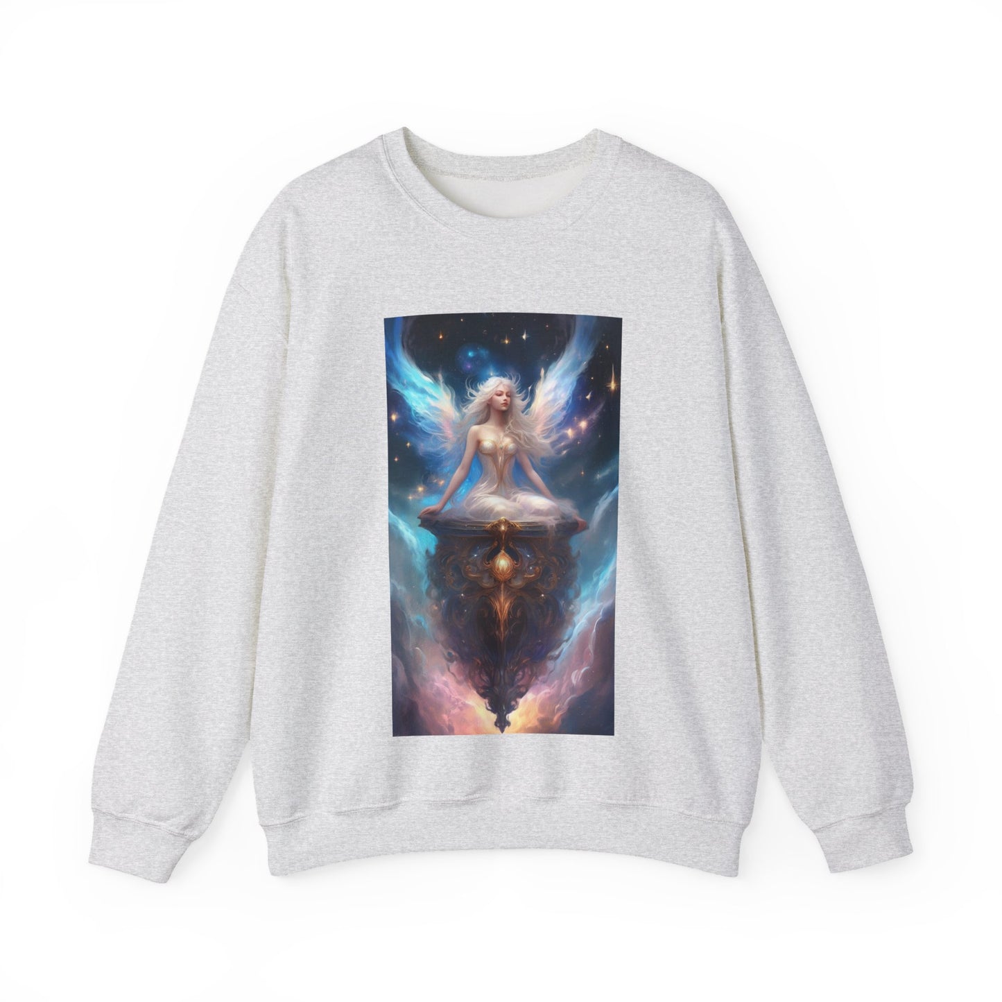 Celestial Winged Meditation Fantasy Portrait Sweatshirt