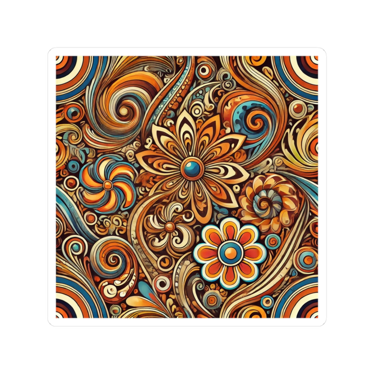 Ornate Abstract Floral Paisley Pattern Sticker