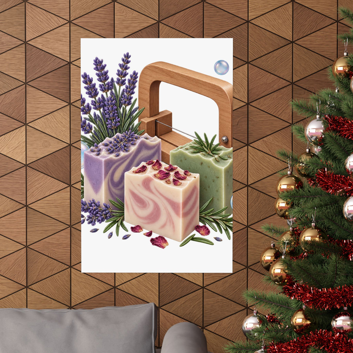 Botanical Soap Making Lavender and Herbs Poster