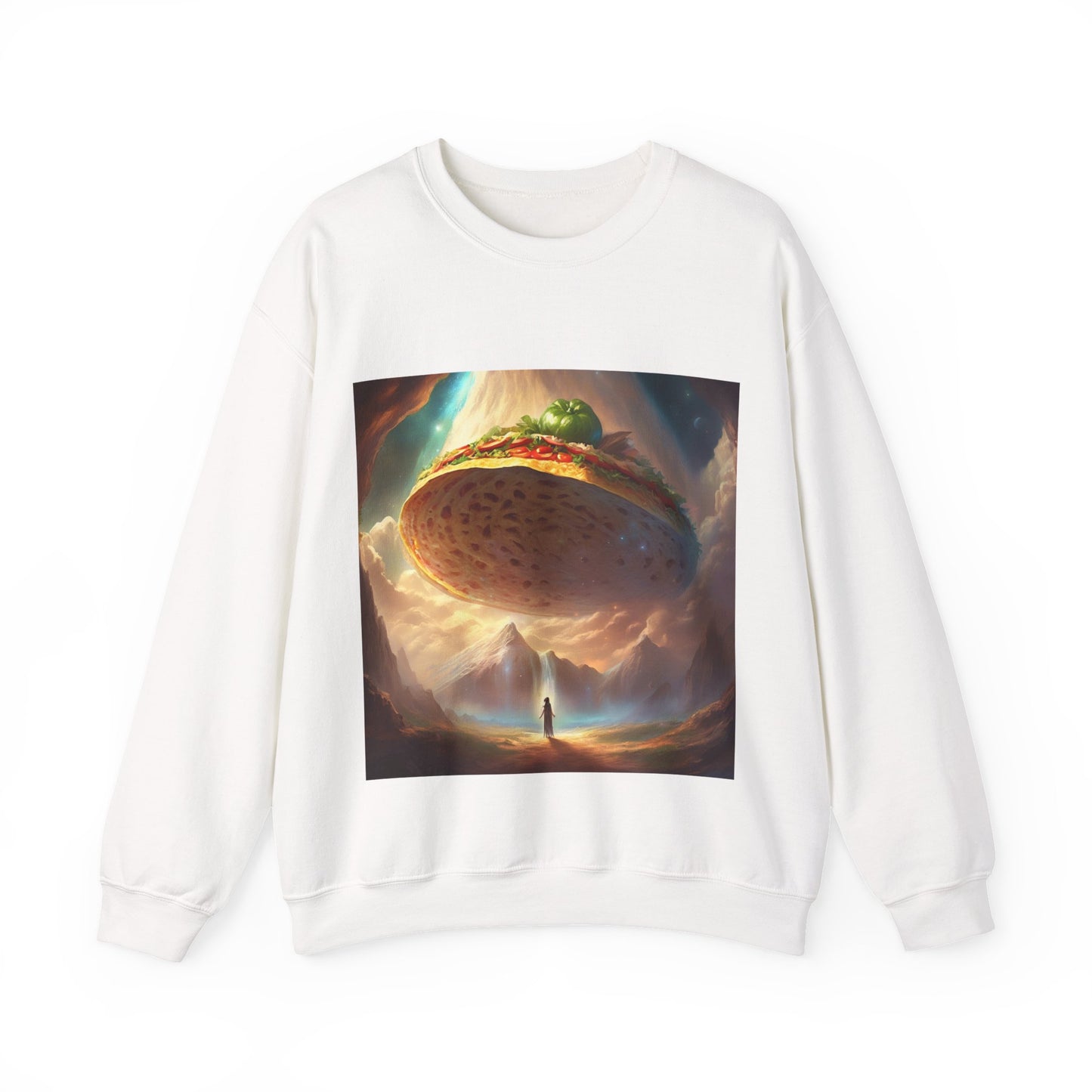 Cosmic Taco UFO Surreal Food Fantasy Art Sweatshirt