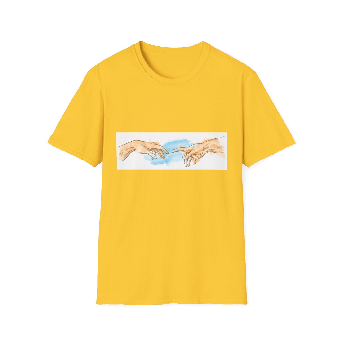 Creation of Adam Hands Graphic T-Shirt Michelangelo Inspired Art Tee Minimal Renaissance Aesthetic Inspired Unisex Shirt