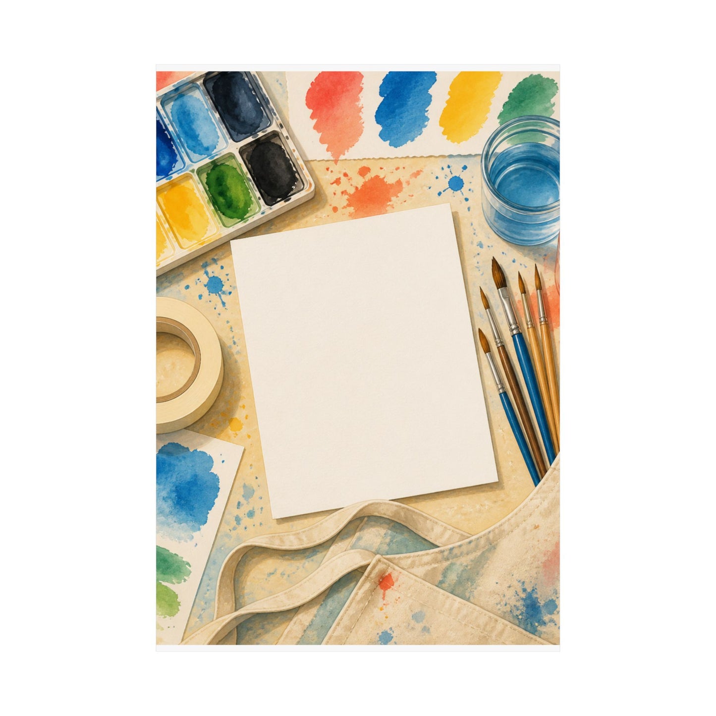 Bright Watercolor Painting Hobby Art Poster