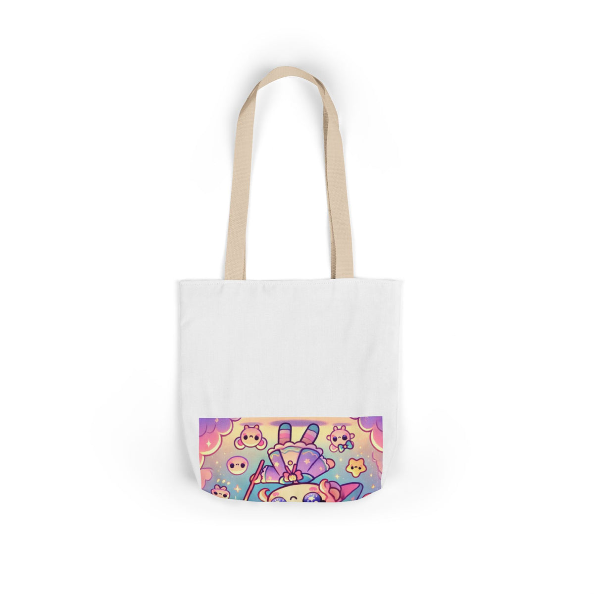 Kawaii Moon Wand Pastel Fantasy Art Canvas Tote Bag