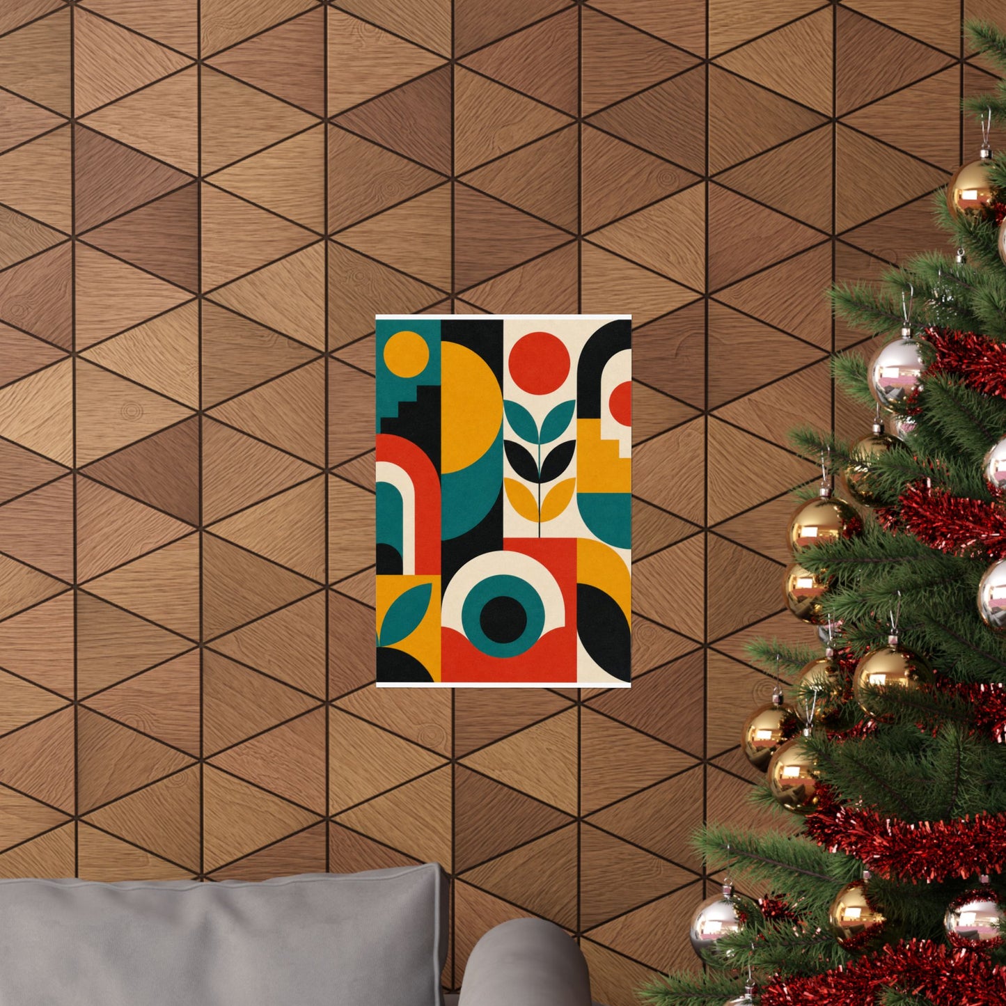 Mid Century Arches Botanical Geometric Abstract Poster