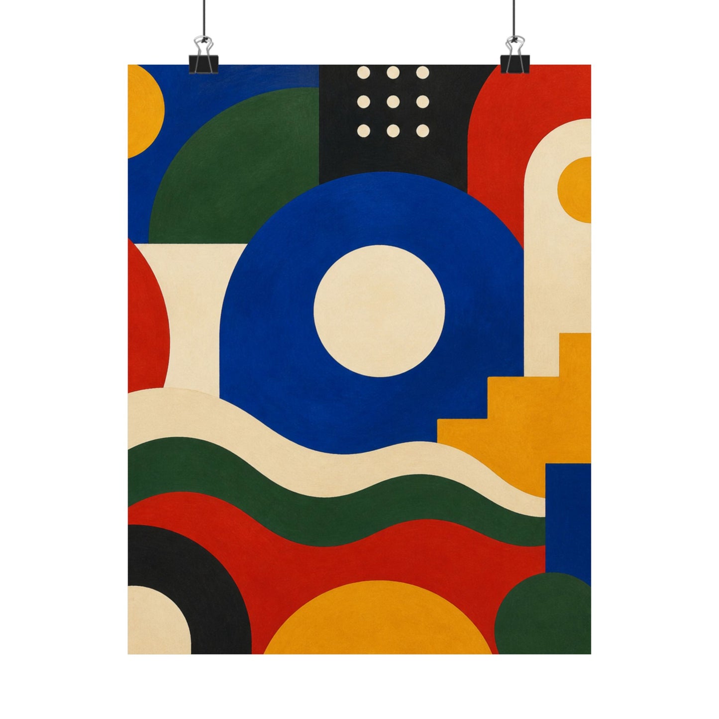 Bold Geometric Balance Abstract Art Poster