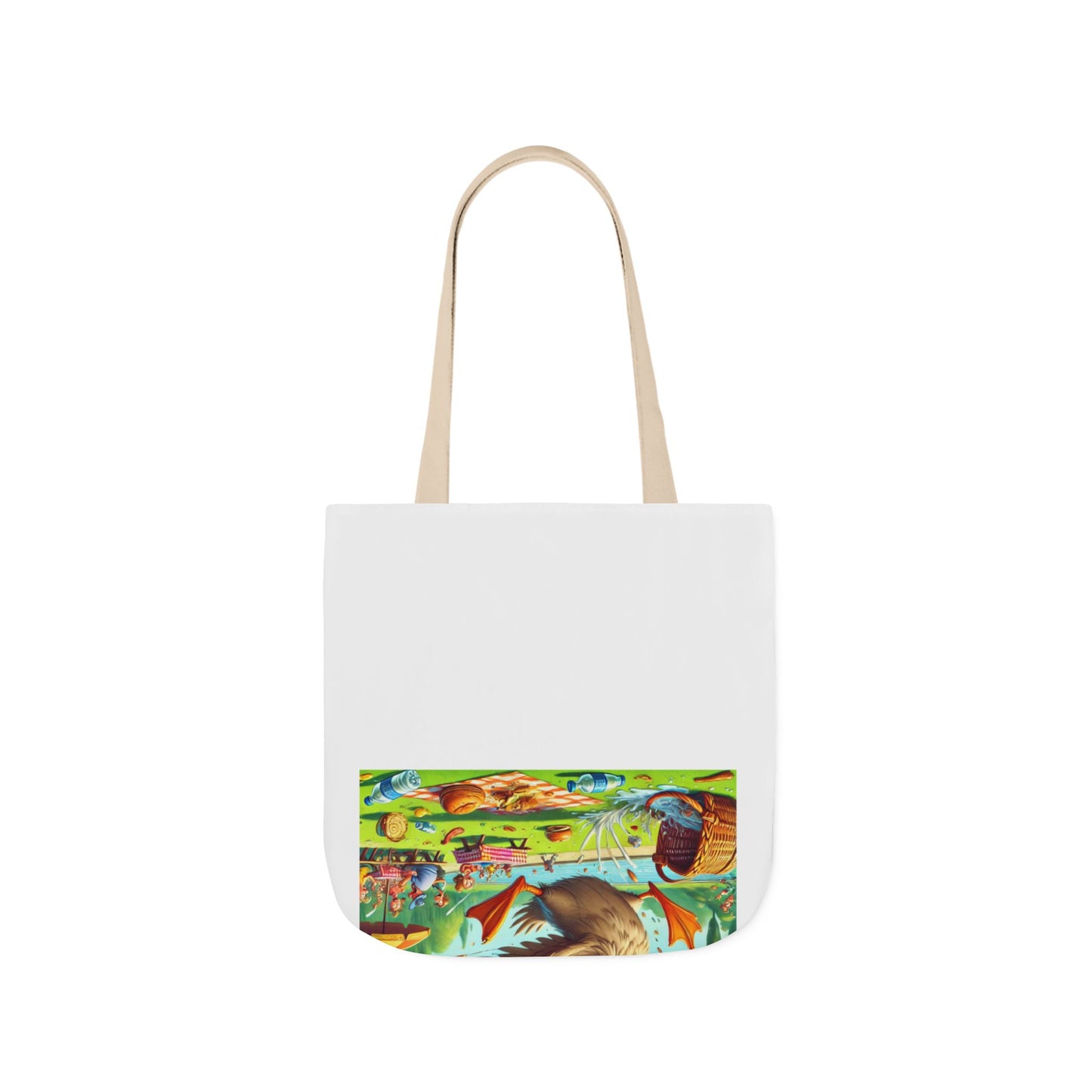 Chaotic Picnic Duck Funny Summer Canvas Tote Bag