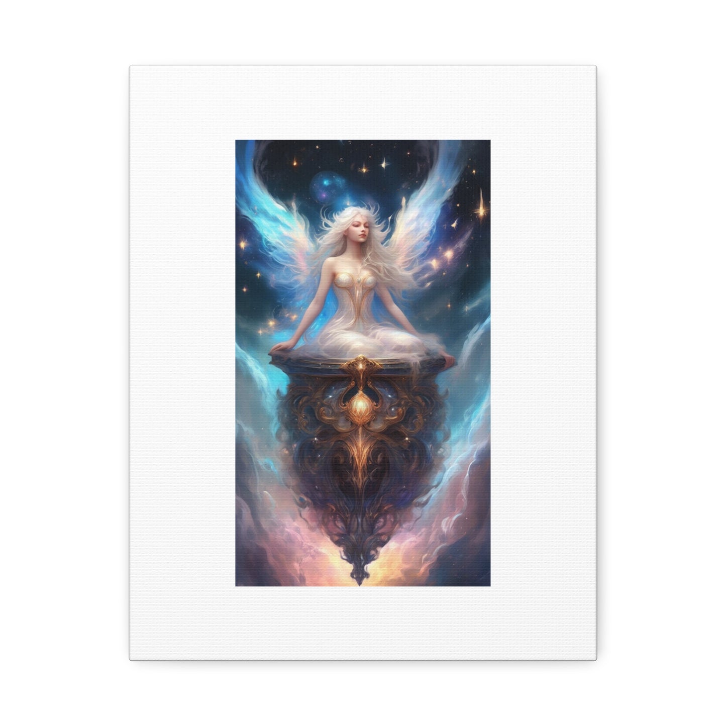 Celestial Winged Meditation Fantasy Portrait Canvas