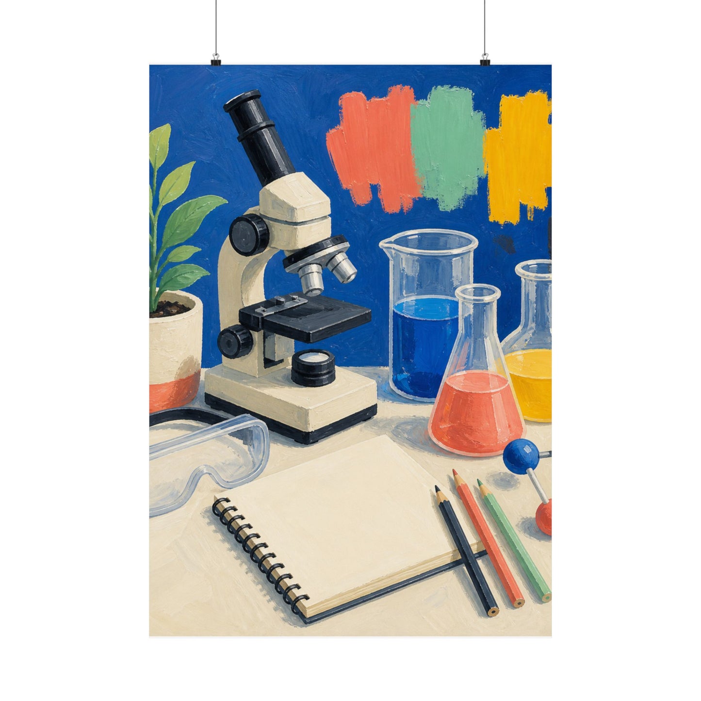 Colorful Science Lab Learning Art Poster