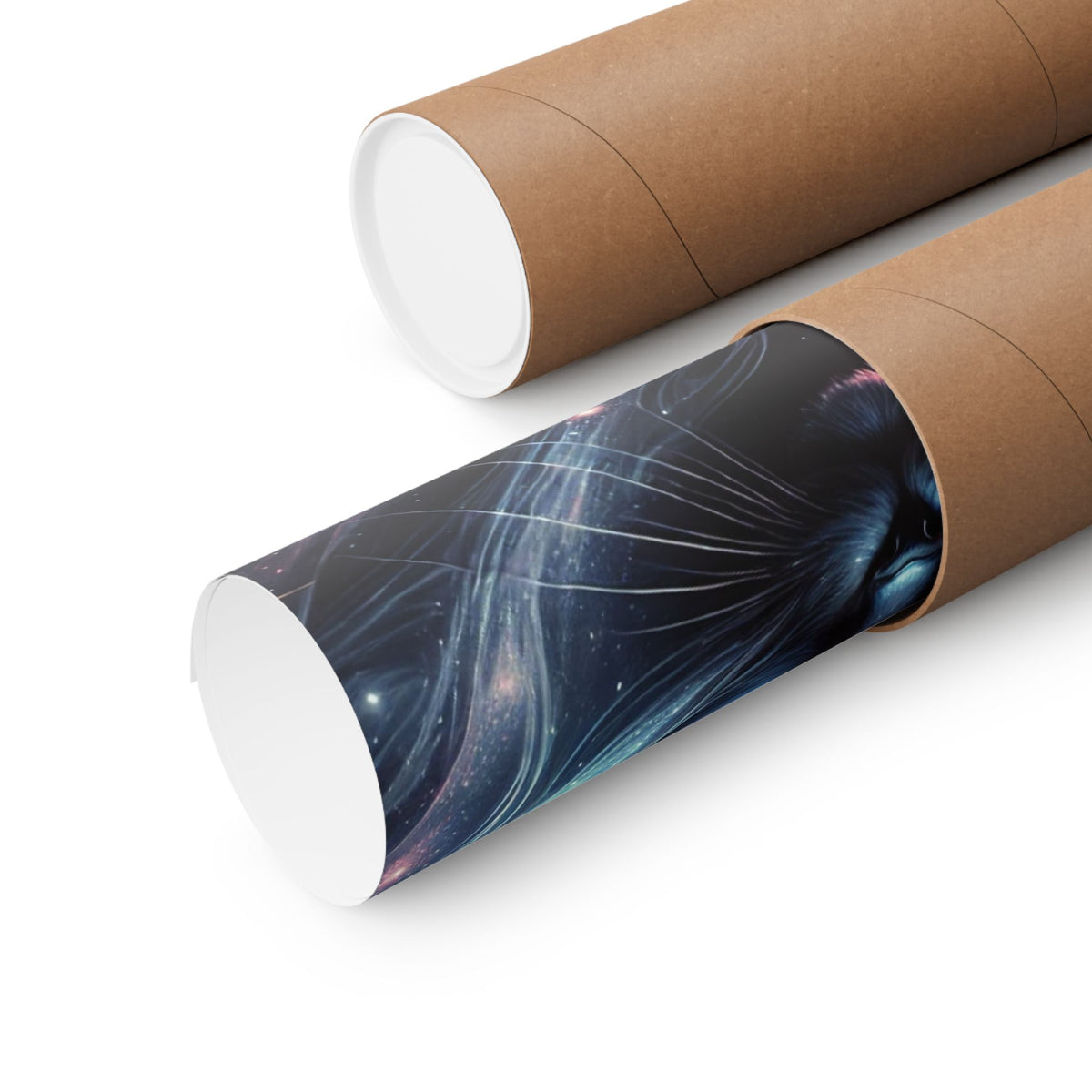 Cosmic Black Cat Galaxy Celestial Wall Art Poster