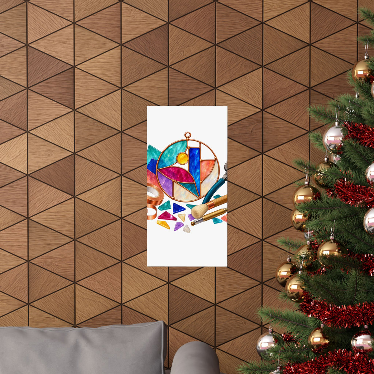 Abstract Stained Glass Suncatcher Workshop Poster