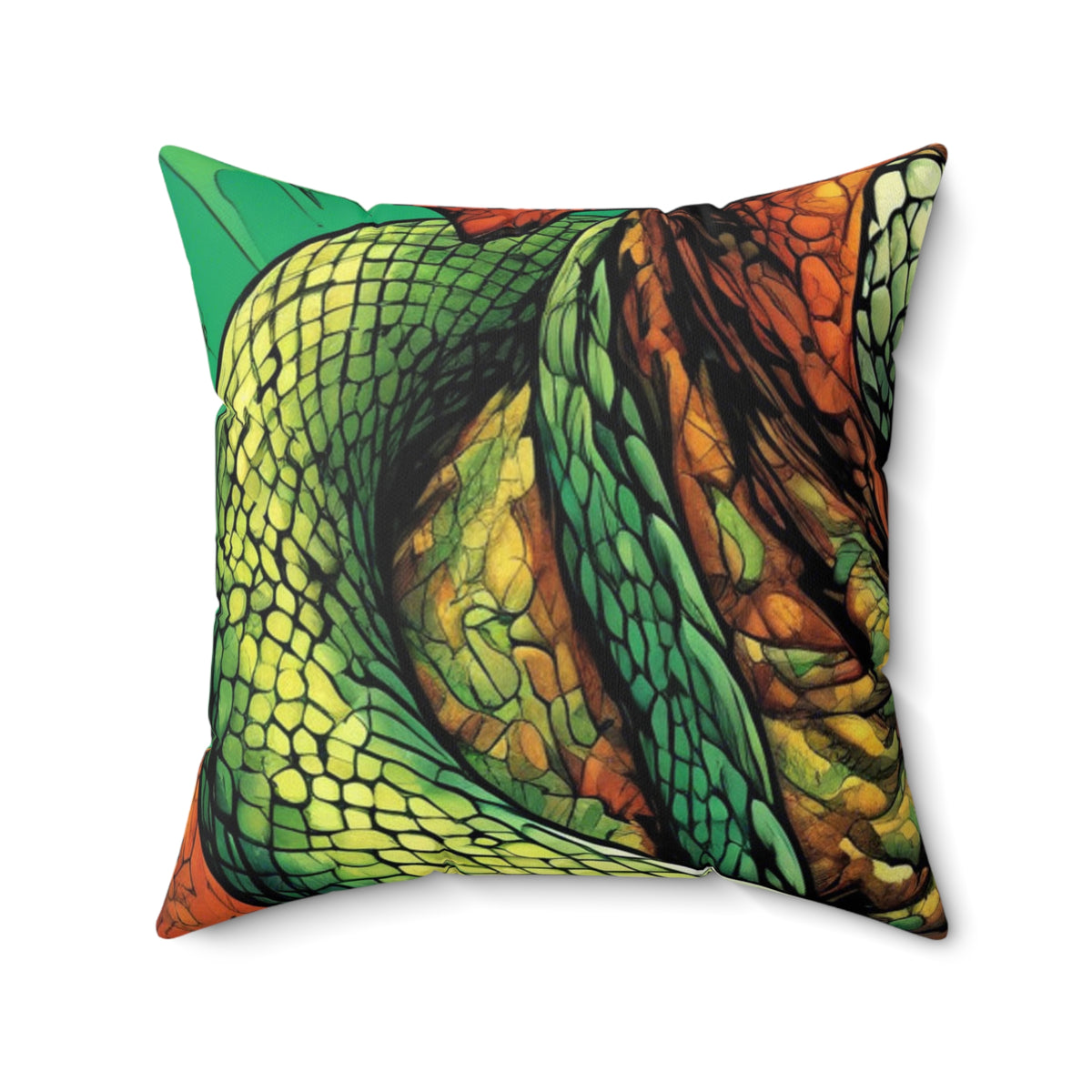 Serpent Guardian Dog Bold Fantasy Decorative Pillow