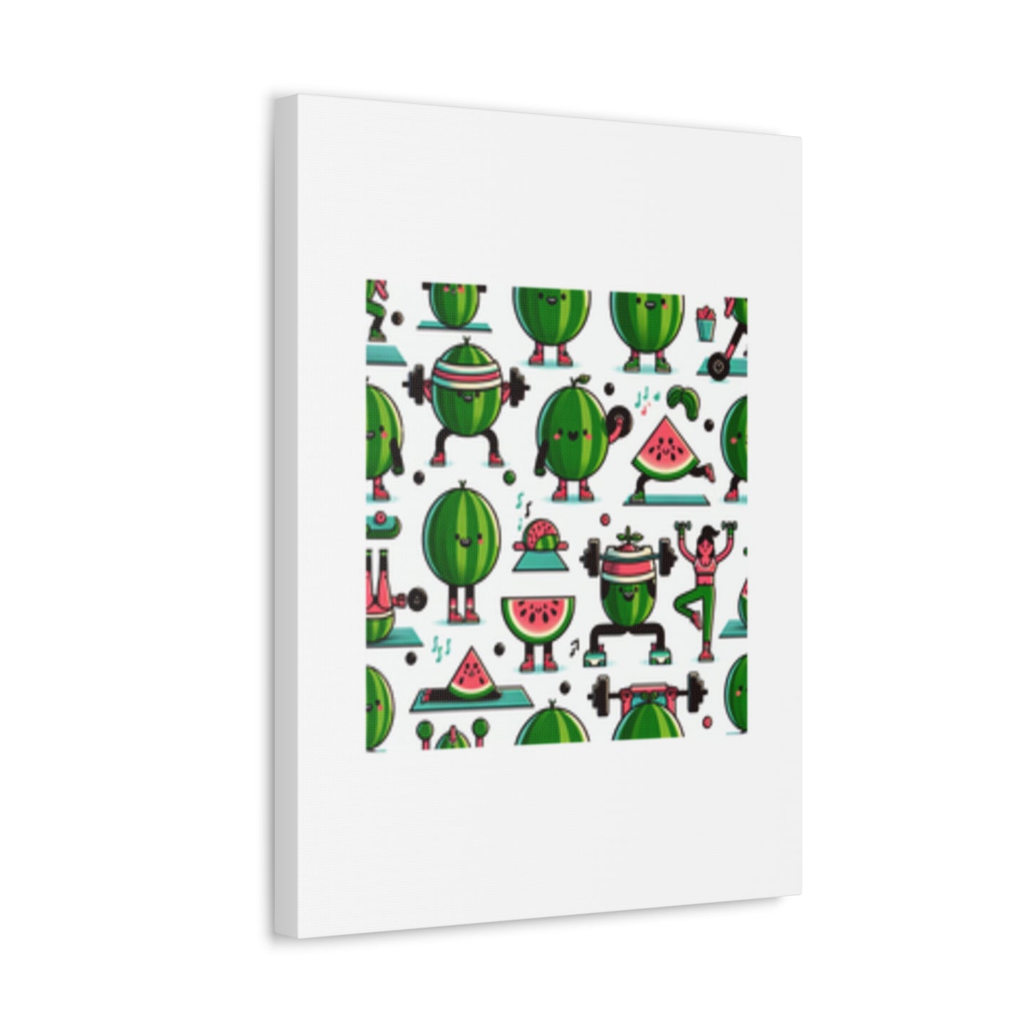 Watermelon Workout Club Cute Food Fitness Canvas Wall Art