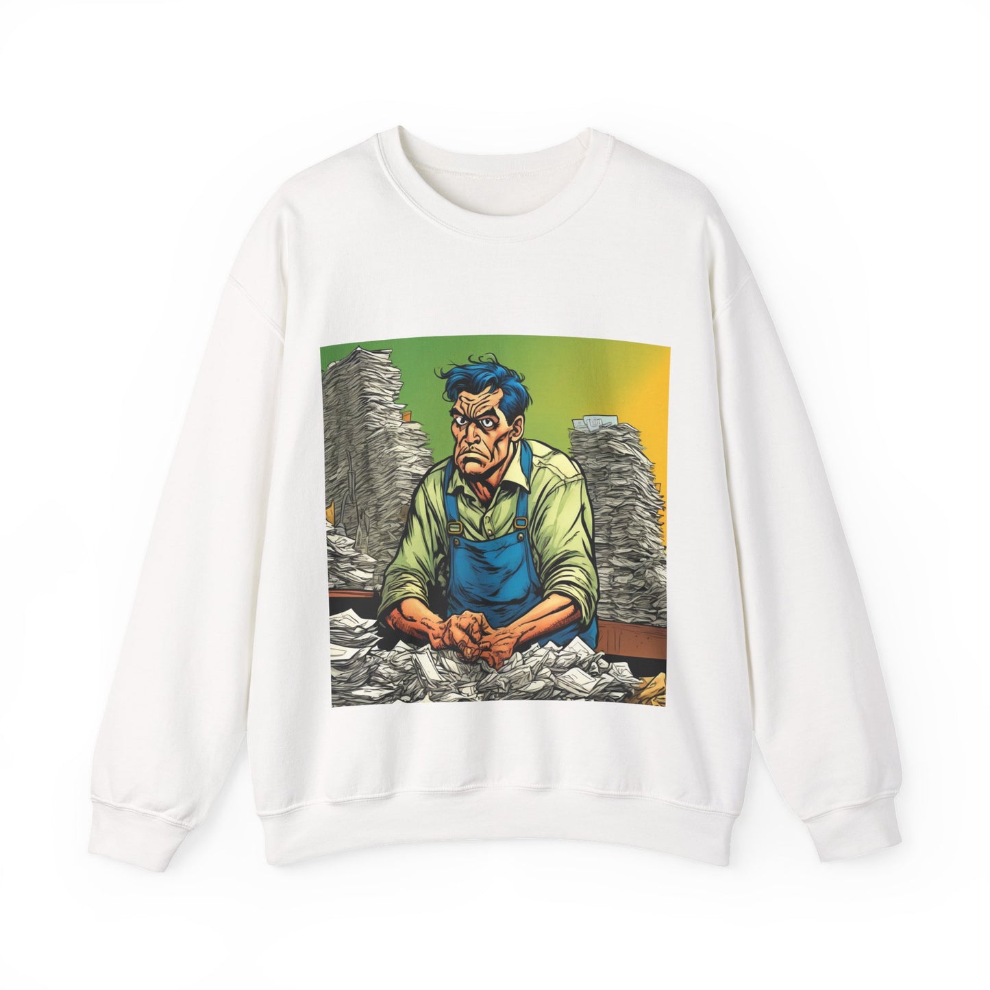 Paperwork Chaos Desk Worker Funny Office Art Sweatshirt