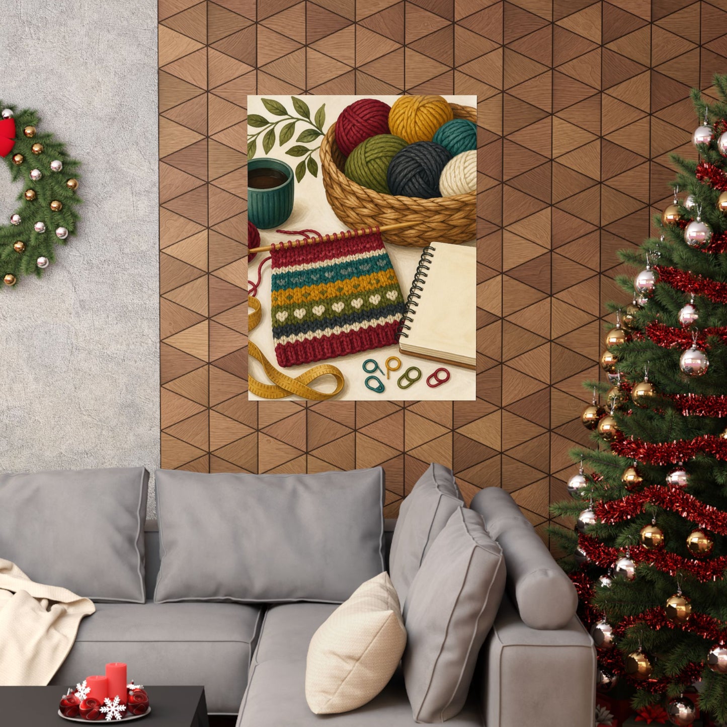 Cozy Knitting and Yarn Hobby Art Poster