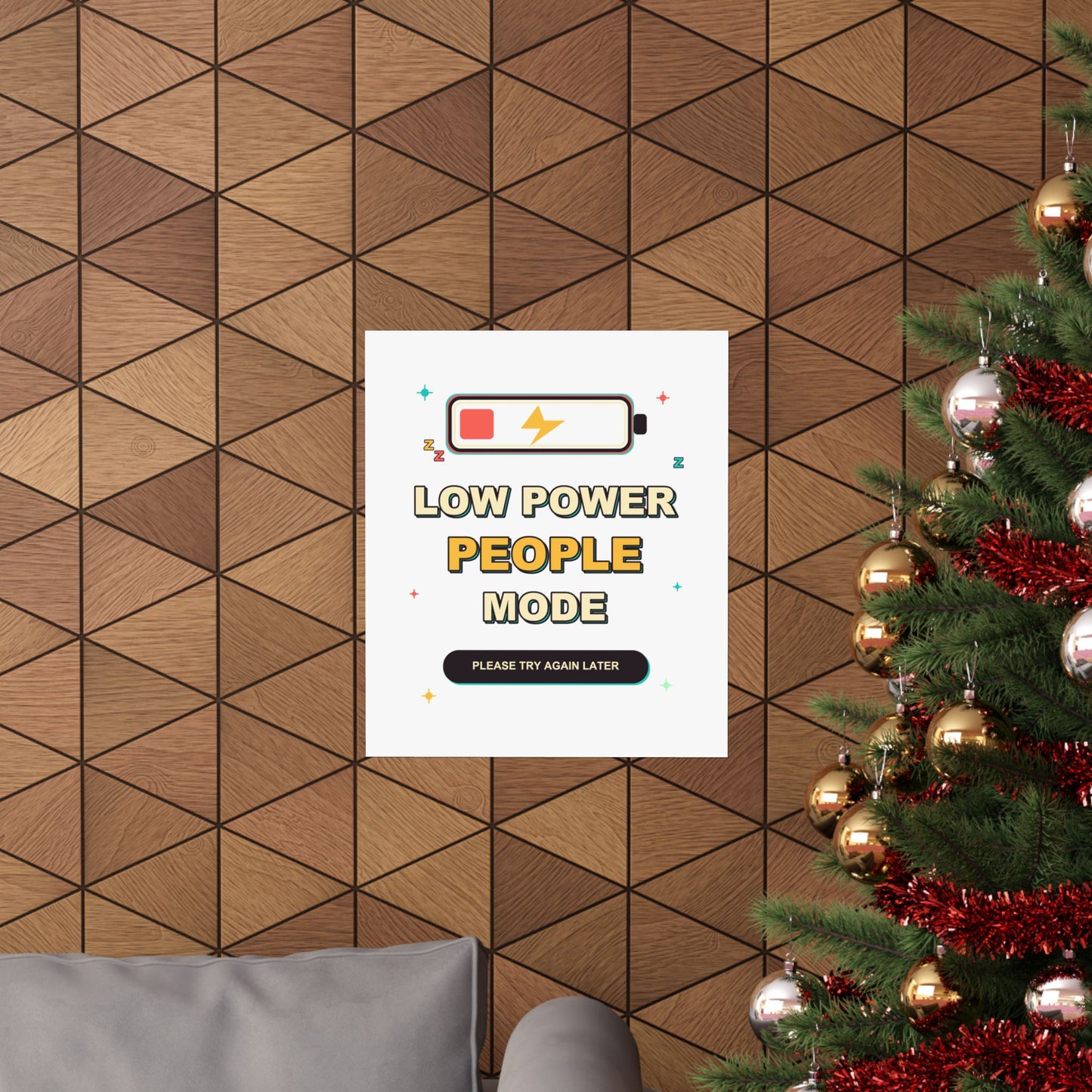 Low Power People Mode Funny Introvert Social Battery Poster