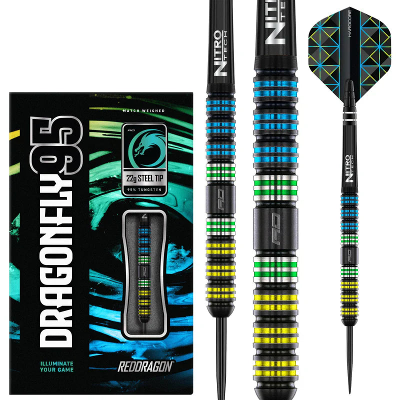 Dragonfly 95 Black - Parallel Steel Tip Darts