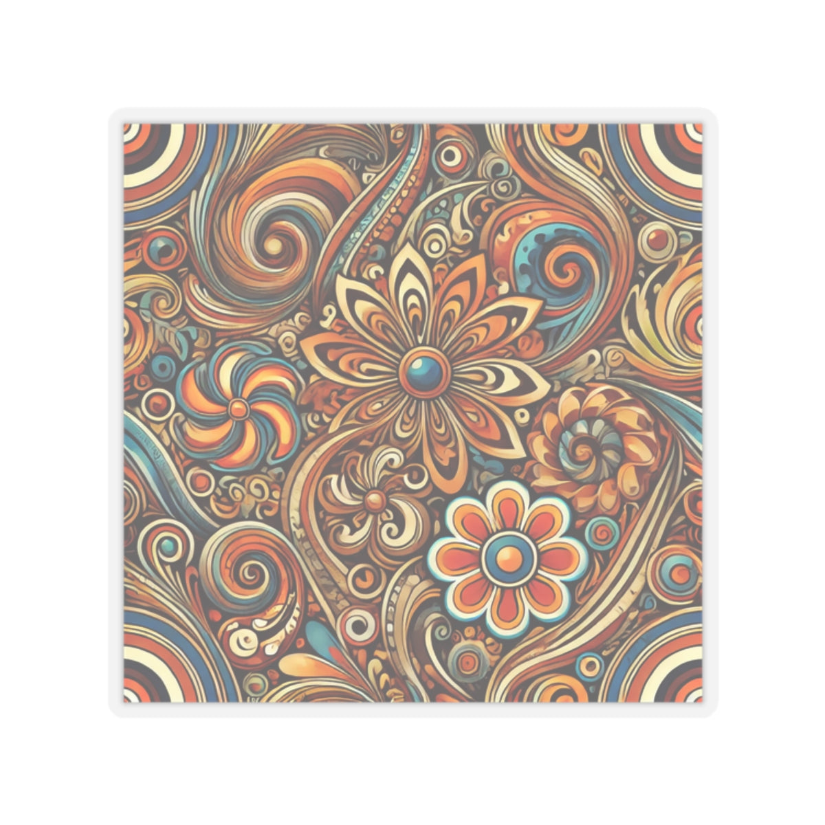 Ornate Abstract Floral Paisley Pattern Sticker
