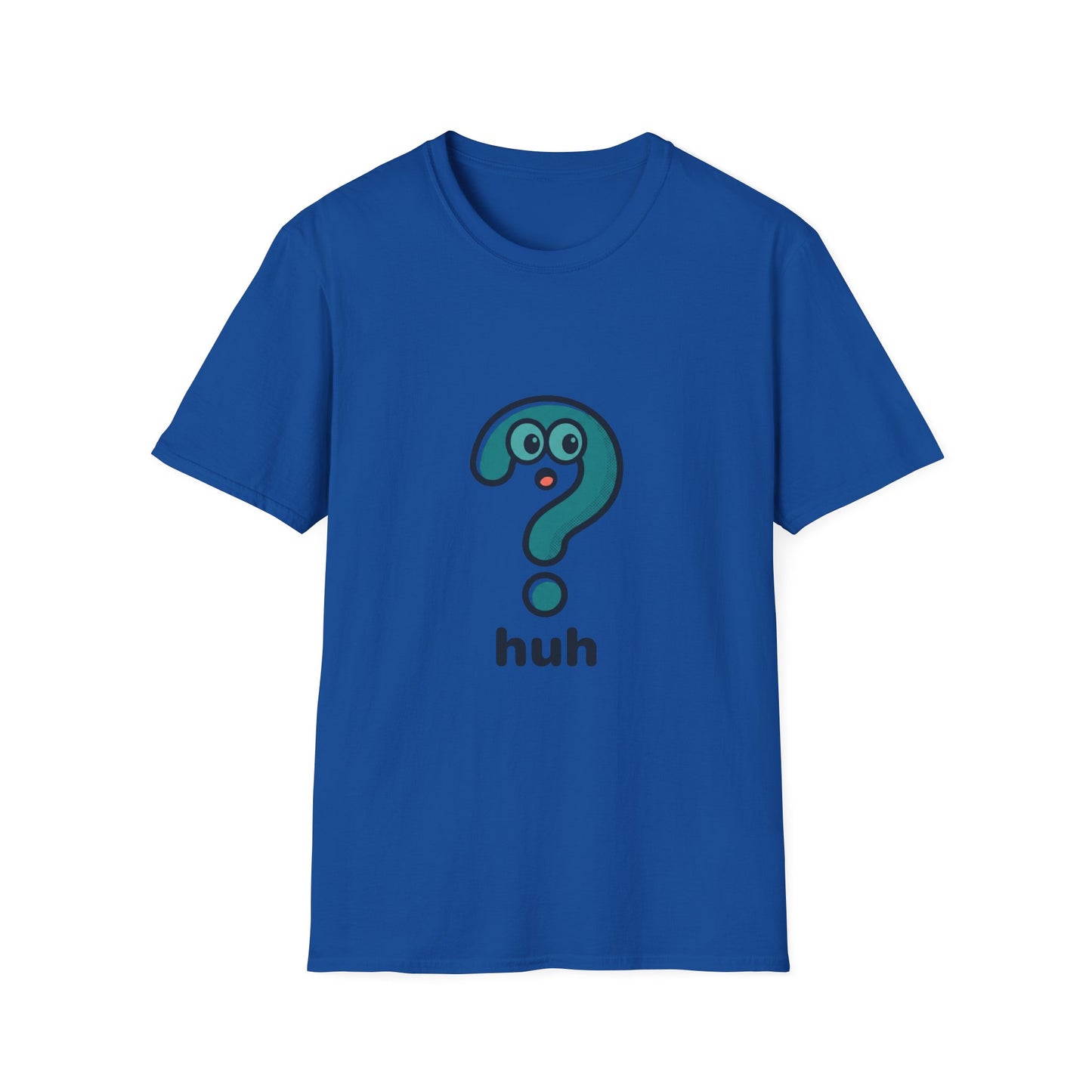 Confused Question Mark Character T-Shirt | Funny “Huh?” Cartoon Graphic Tee, Silly Expression Humor Shirt
