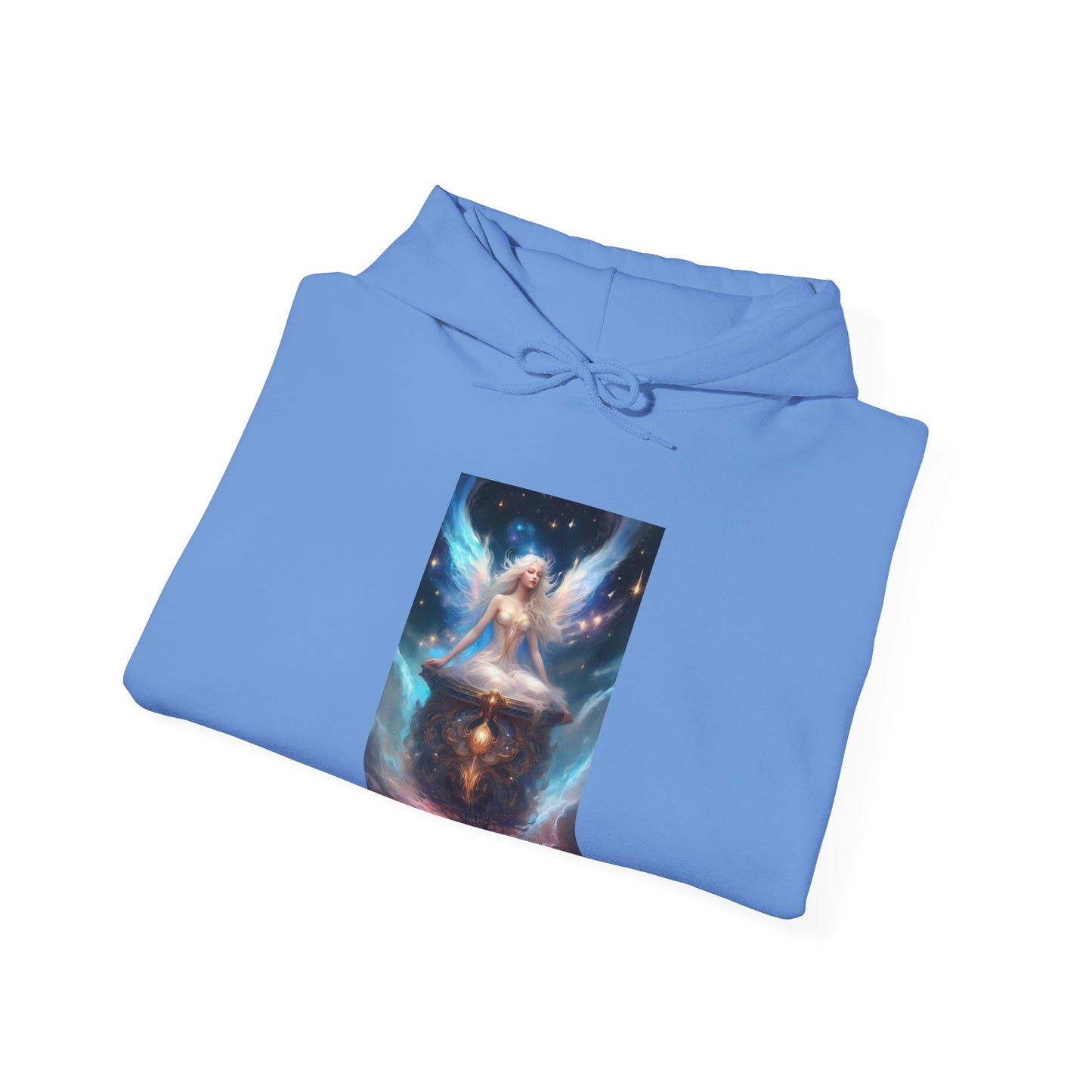 Celestial Winged Meditation Fantasy Portrait Hoodie