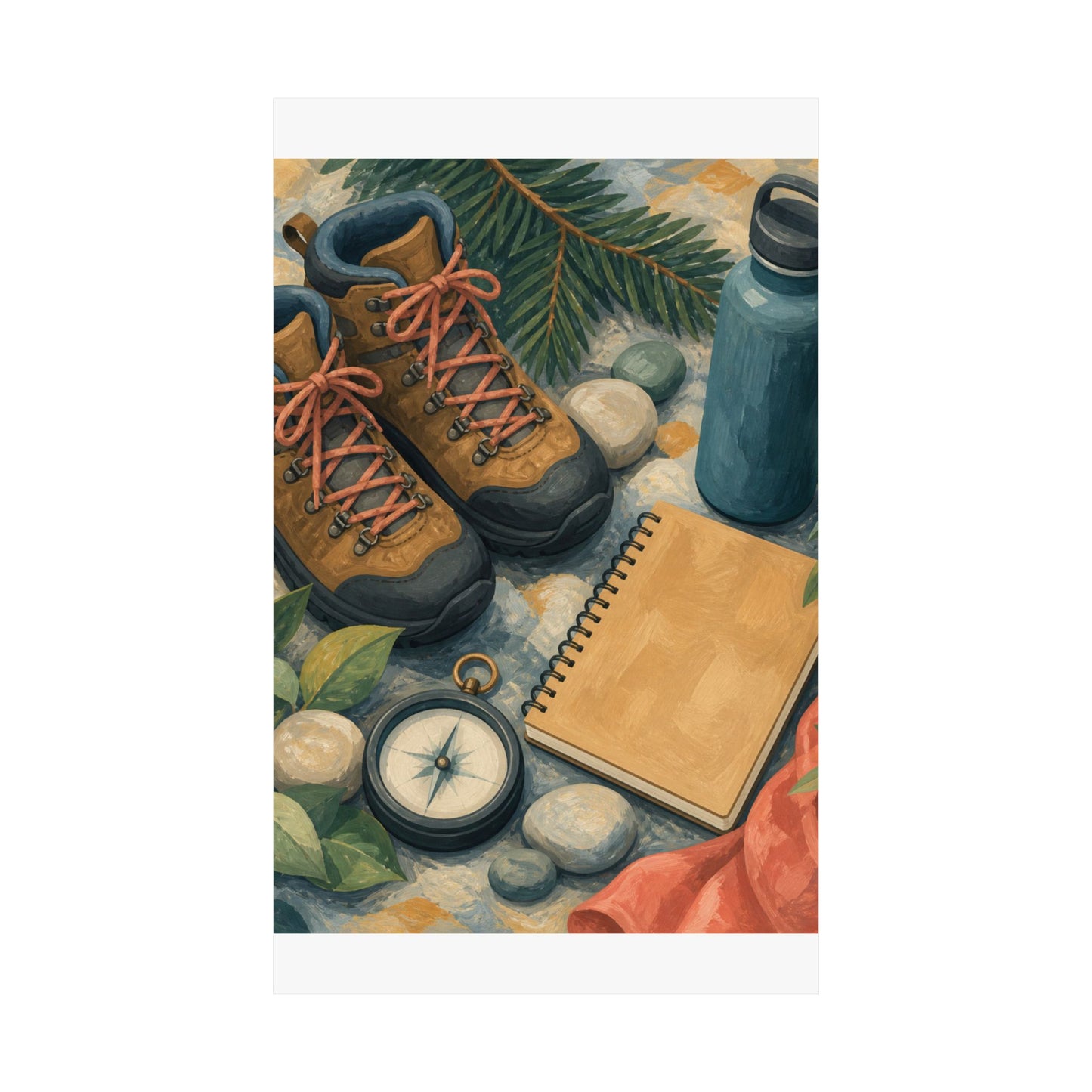 Quiet Hiking Trail Gear Art Poster