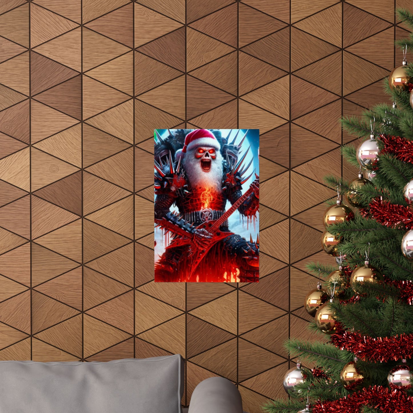 Heavy Metal Santa Holiday Concert Music Room Poster