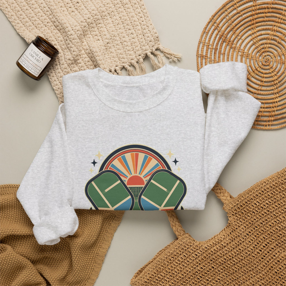 Retro Pickleball Court Club Sport Sweatshirt