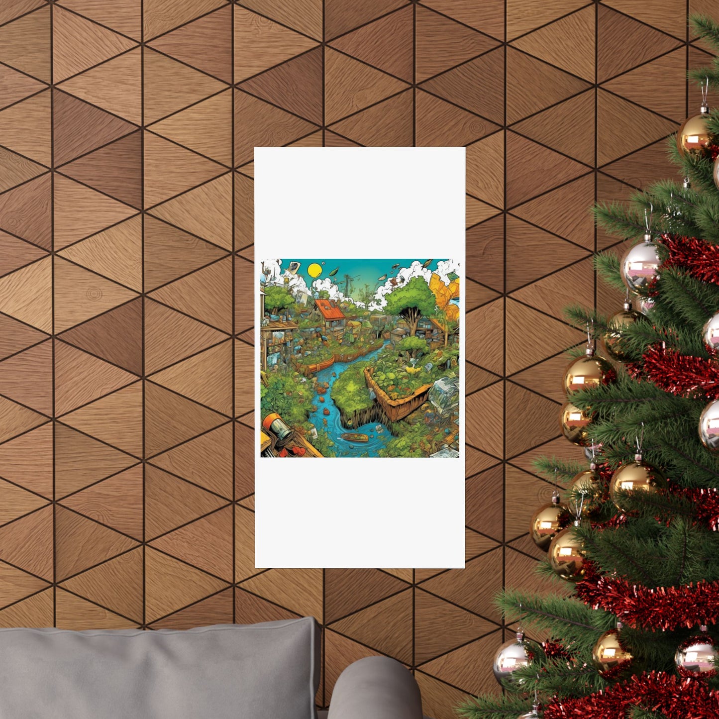 Whimsical Garden Stream Nature Gift Art Poster