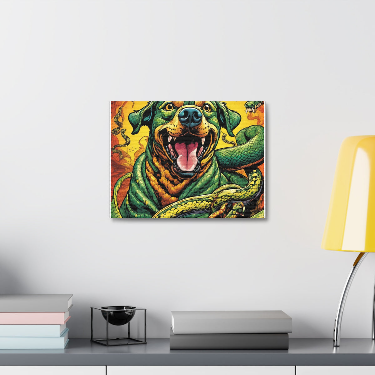 Surreal Serpent Hound Dark Fantasy Canvas Wall Art