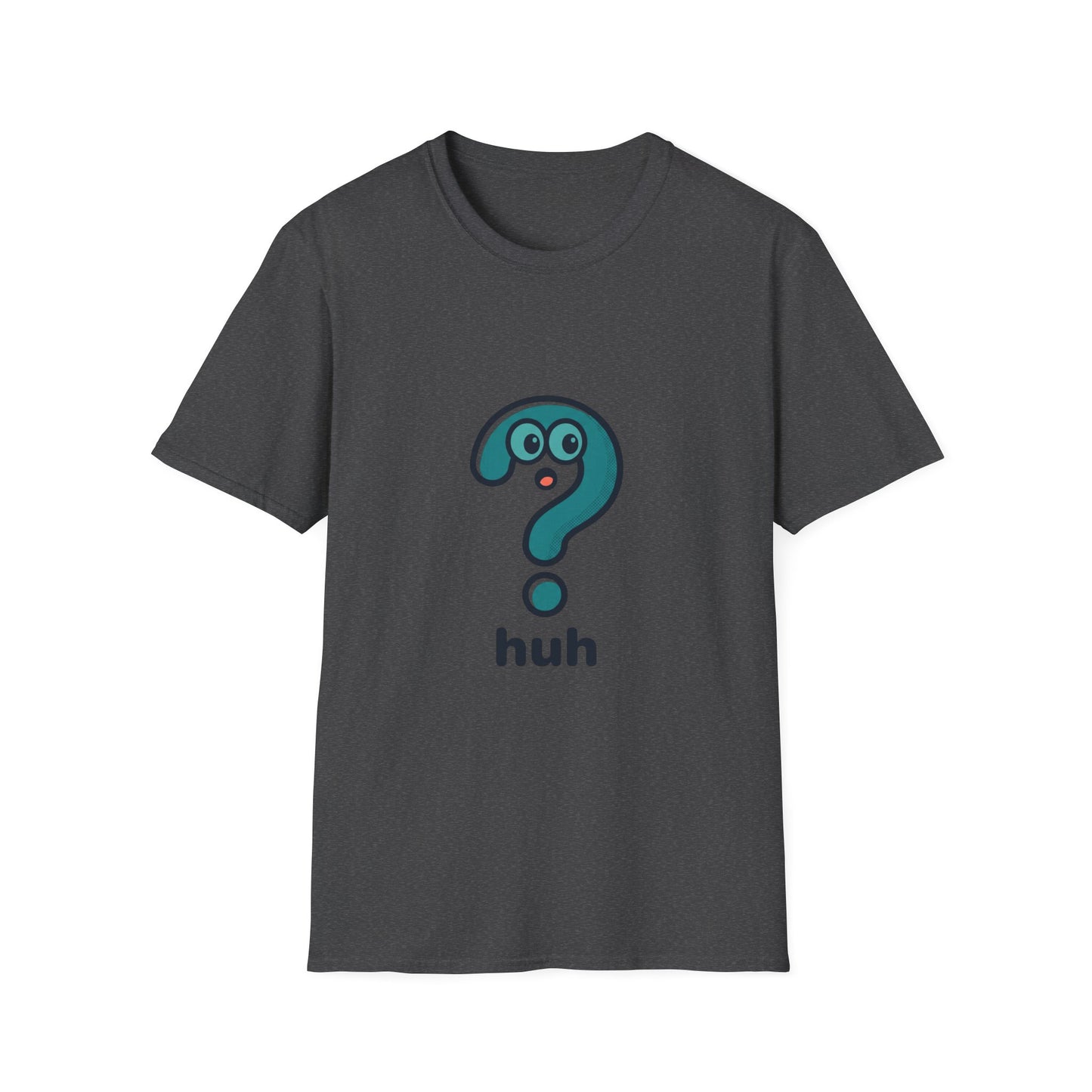 Confused Question Mark Character T-Shirt | Funny “Huh?” Cartoon Graphic Tee, Silly Expression Humor Shirt