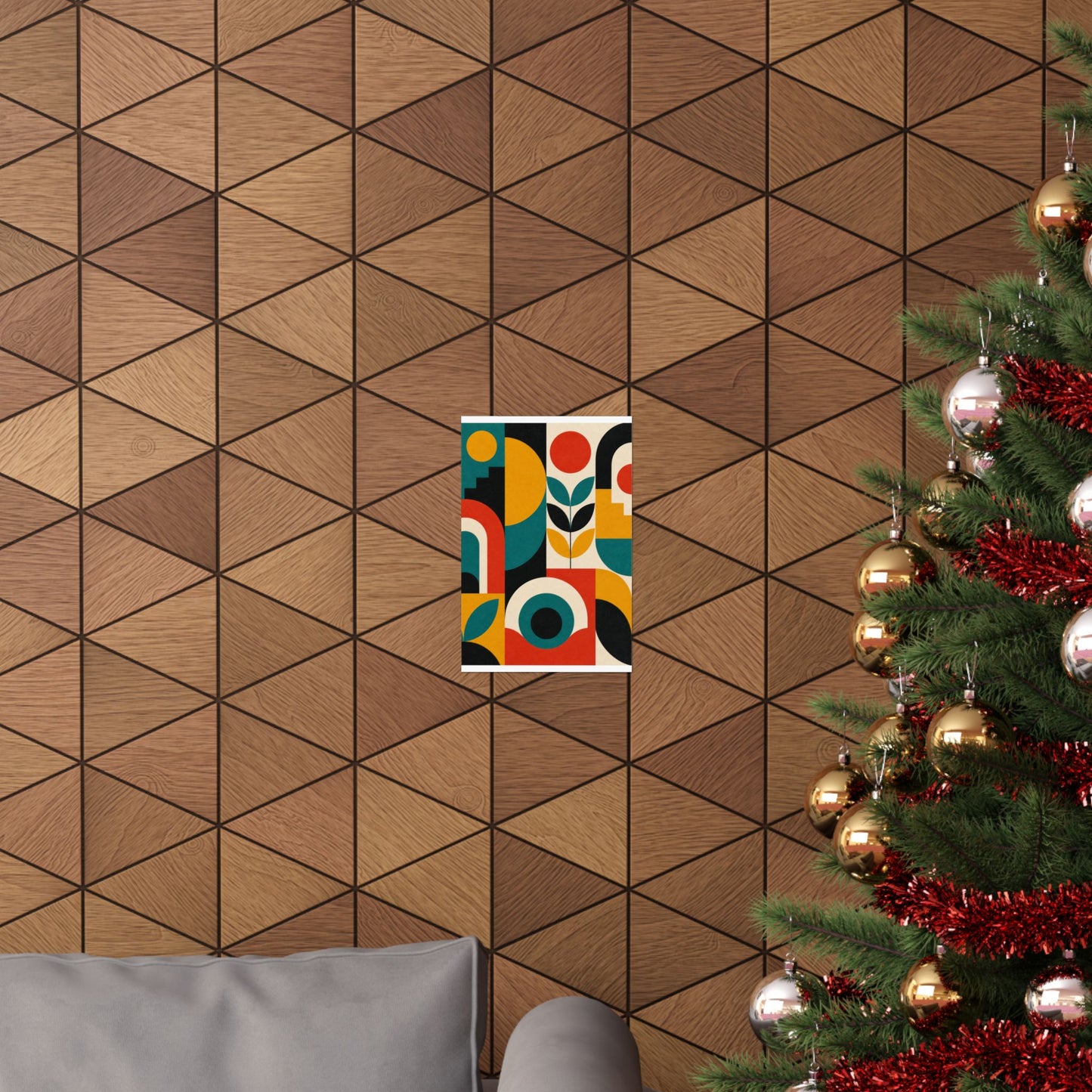 Mid Century Arches Botanical Geometric Abstract Poster