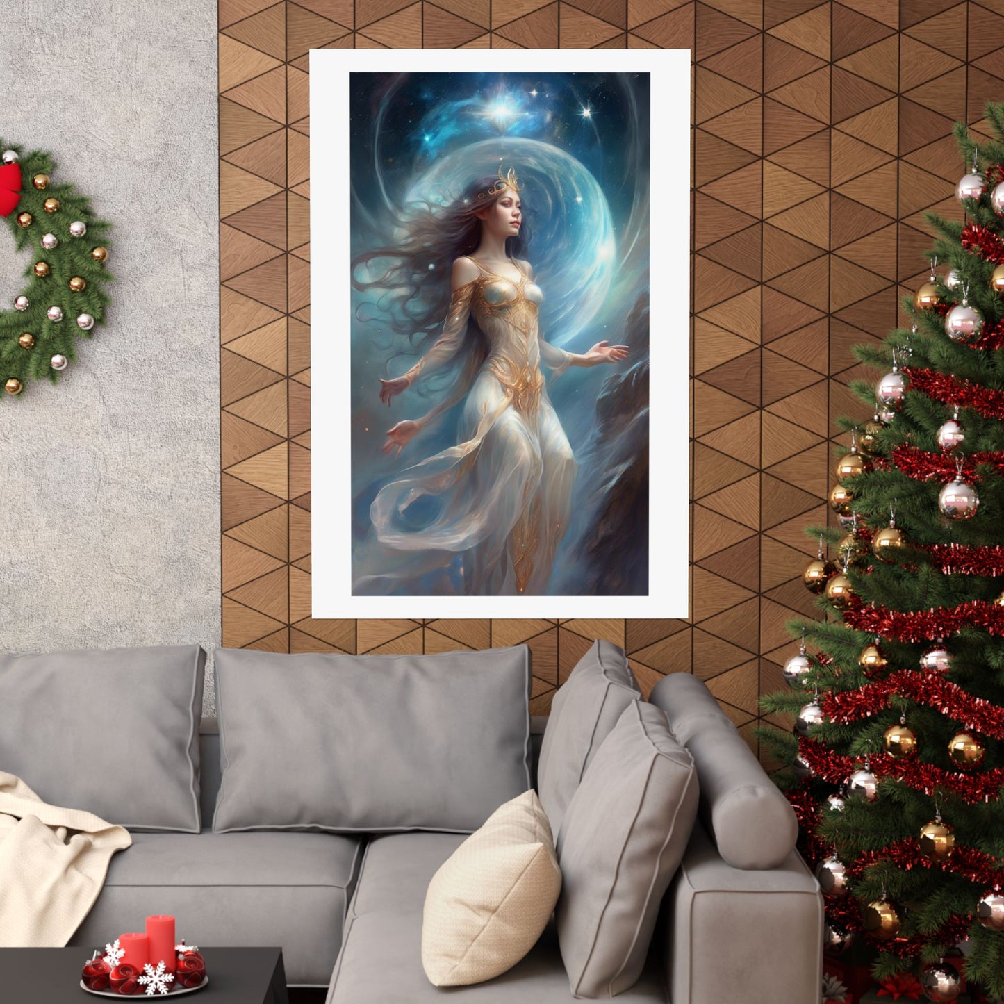 Lunar Celestial Queen Fantasy Portrait Poster