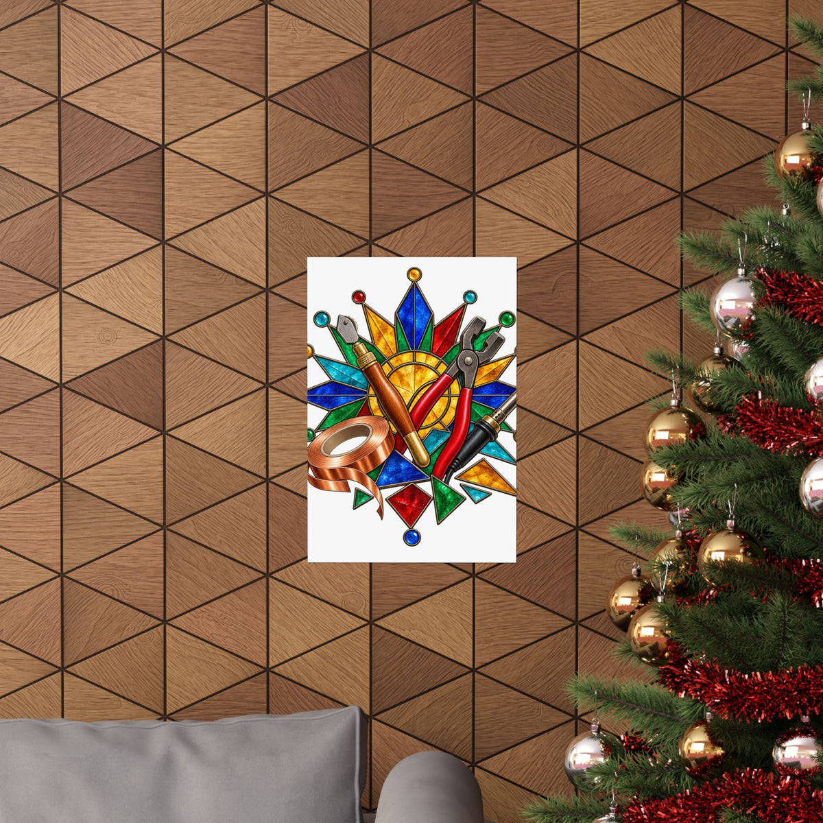 Stained Glass Workshop Tools Poster