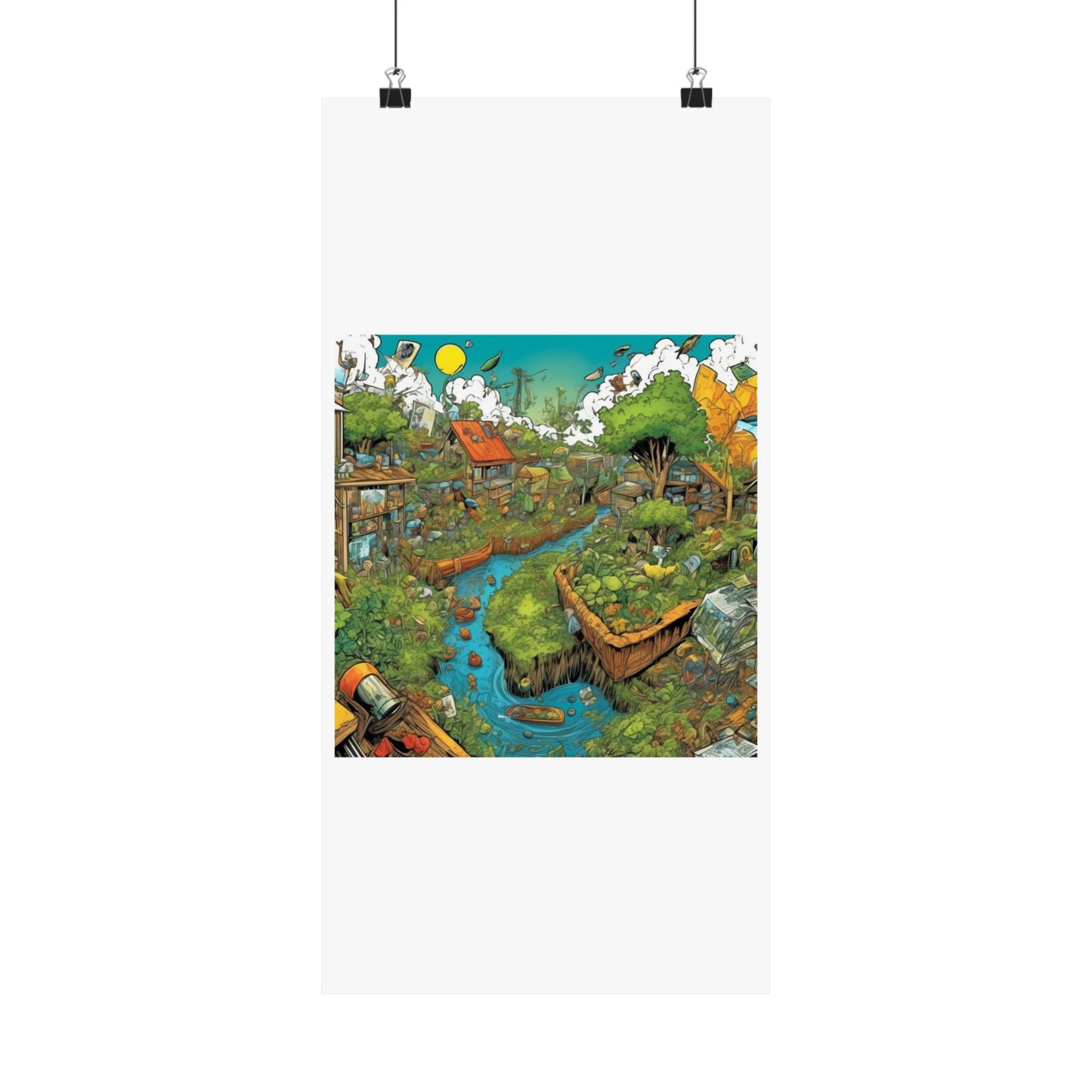 Whimsical Garden Stream Nature Gift Art Poster