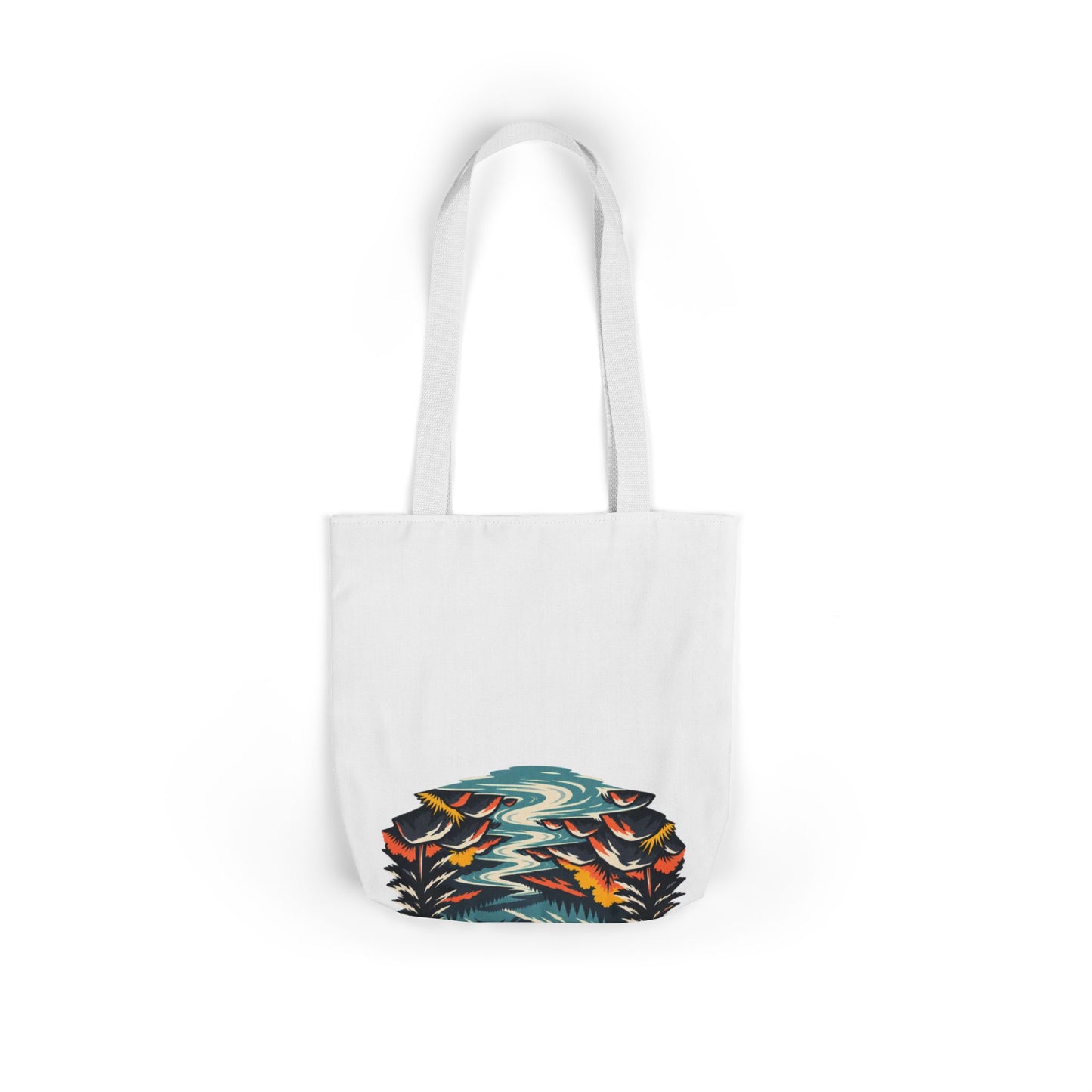 Alpine Sunrise River Mountain Adventure Tote Bag