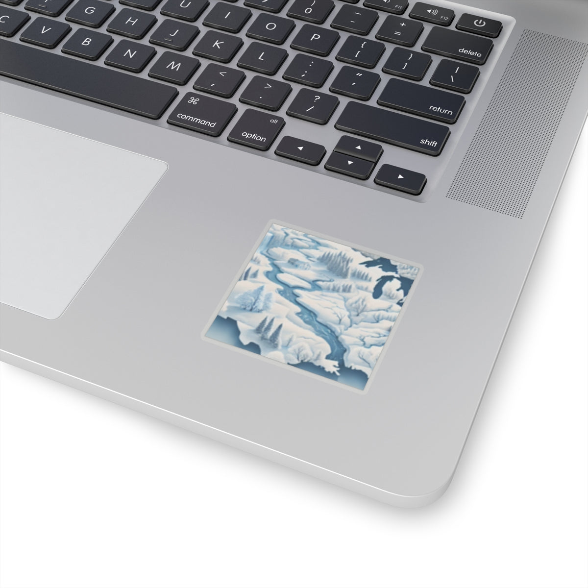 Winter USA Dreamscape Snowy Map Sticker for Laptop Water Bottle