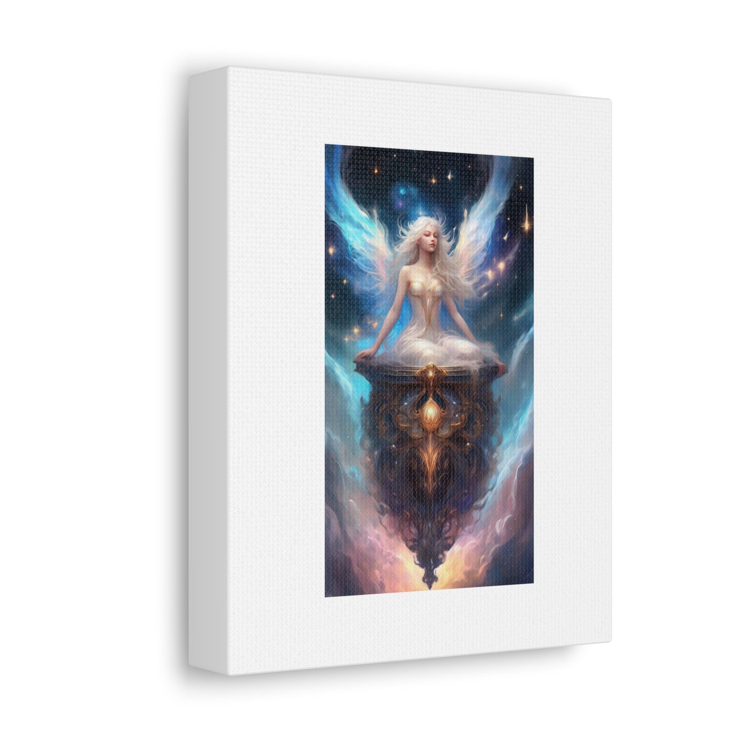 Celestial Winged Meditation Fantasy Portrait Canvas